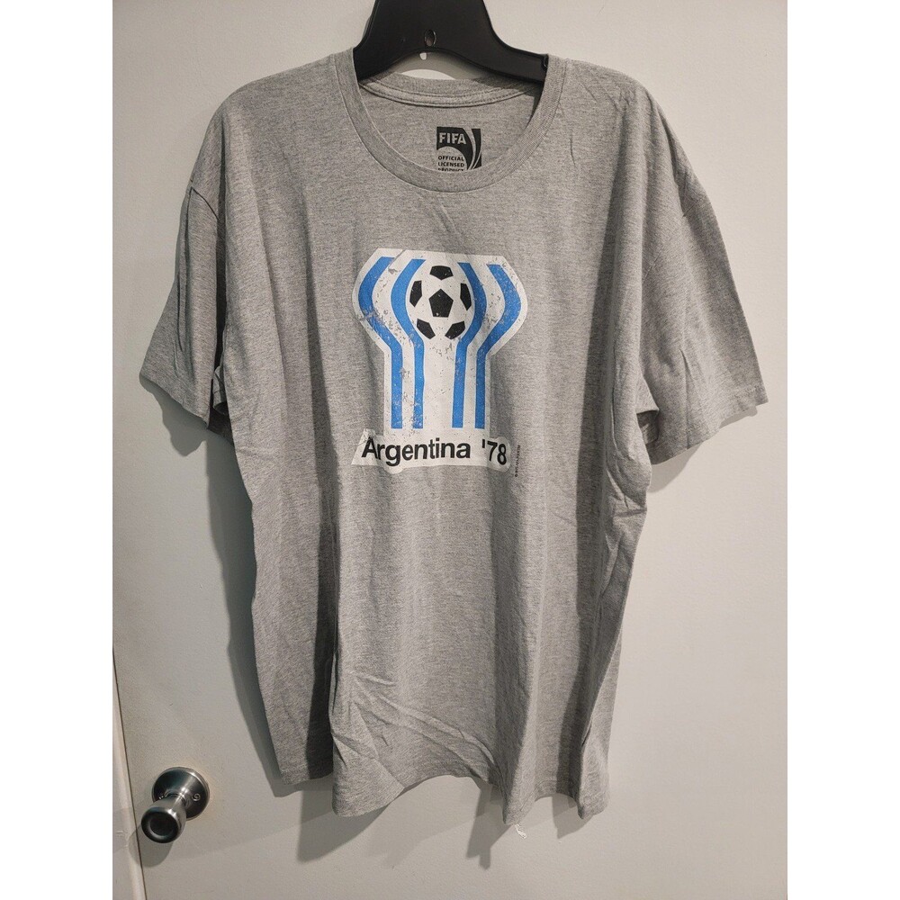 Argentina 1978 World Cup Soccer Men's Grey T-shirt